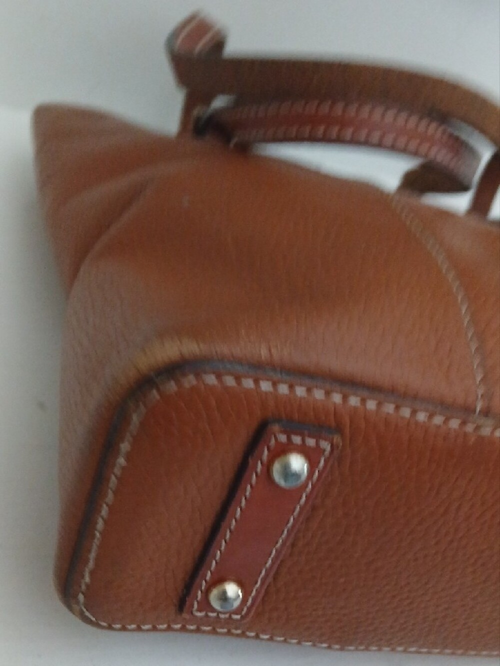 Dooney & Bourke Brown Pebbled Leather Tote with Front Pocket - Picture 7 of 9